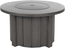 Ebel Trevi Aluminum 42'' Round Plank Top Fire Pit Table with Lid
