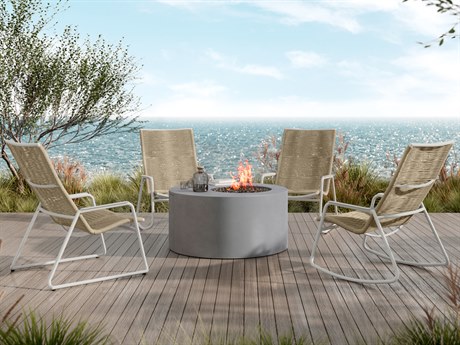 Ebel Cabana Aluminum Fire Pit Lounge Set