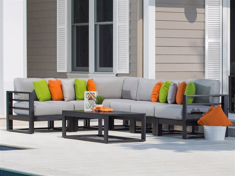 Ebel Palermo Aluminum Sectional Lounge Set Eblplrmoseclngset1 Ebel Palermo Aluminum Sectional Lounge Set Plrmoseclngset1