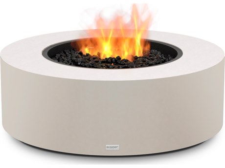 EcoSmart Fire Ark 40 Concrete Bone 39'' Round Fire Table with LP/NG Gas Burner