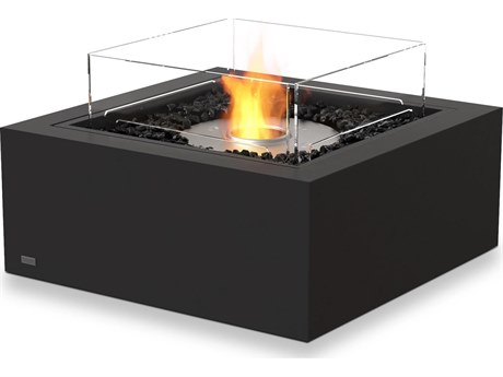 EcoSmart Fire Base 30 Concrete Graphite 30'' Square Fire Table with Ethanol Burner