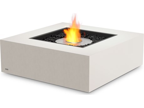 EcoSmart Fire Base 40 Concrete Bone 39'' Square Fire Table with Ethanol Burner