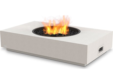 EcoSmart Fire Martini 50 Concrete Bone 50''W x 30''D Rectangular Fire Table with LP/NG Gas Burner