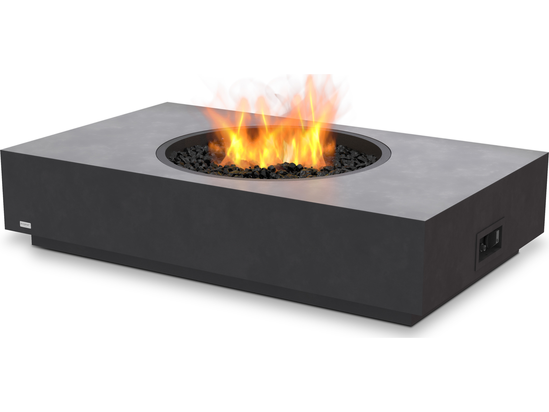Ecosmart Fire Martini 50 Wide Concrete Steel Rectangular Fire Pit