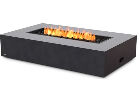 EcoSmart Fire Wharf 65 Concrete Graphite 65''W x 39''D Rectangular Fire Table with LP/NG Gas Burner