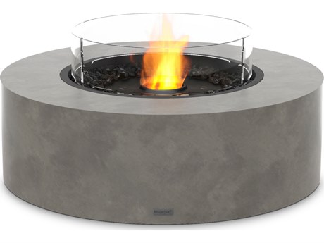 EcoSmart Fire Ark 40 Concrete Natural AB8 39'' Round Fire Table with Ethanol Burner Black