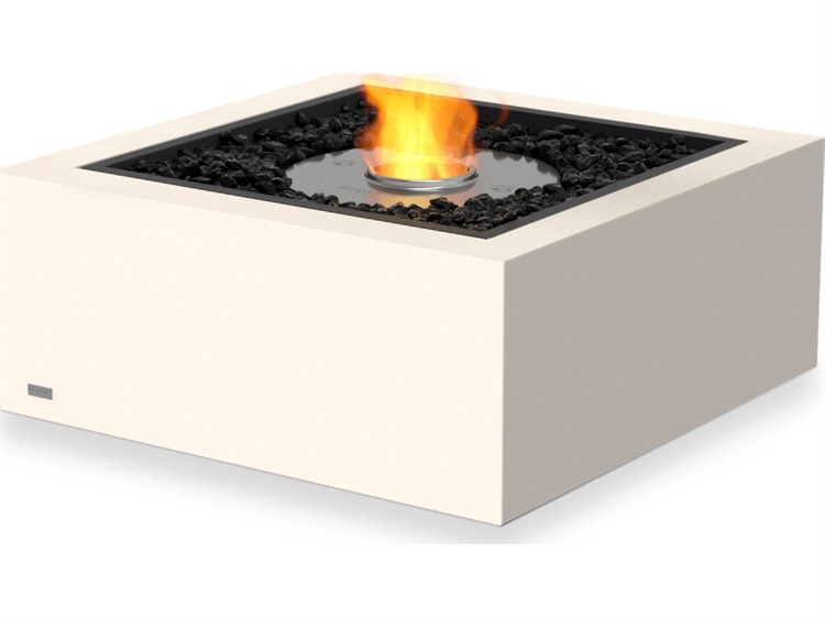 EcoSmart Fire Base Square Patio Fire Pit Table with Ethanol Burner Black