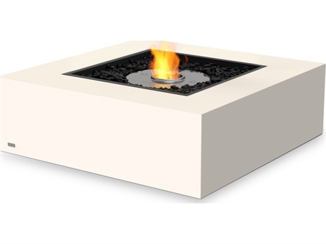 EcoSmart Fire Base 40 Concrete Bone 39'' Square Fire Table with Ethanol Burner Black