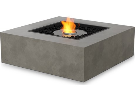 EcoSmart Fire Base 40 Concrete Natural 39'' Square Fire Table with Ethanol Burner Black