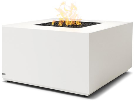 EcoSmart Fire Chaser 38 Concrete Bone 37'' Square Fire Pit Table with Bioethanol Burner