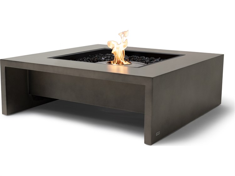 EcoSmart Fire Mojito Square Outdoor Fire Pit Table with Ethanol Burner Black