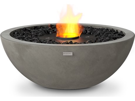 EcoSmart Fire Mix 600 Concrete Natural AB3 23'' Wide Round Fire Pit Bowl with Ethanol Burner Black