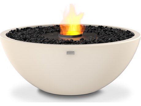 EcoSmart Fire Mix 850 Concrete Bone AB8 33.5'' Wide Round Fire Pit Bowl with Ethanol Burner Black