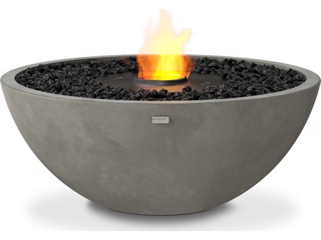 EcoSmart Fire Mix 850 Concrete Natural AB8 33.5'' Wide Round Fire Pit Bowl with Ethanol Burner Black