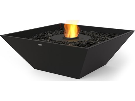 EcoSmart Fire Nova 850 Concrete Graphite AB8 33'' Wide Square Fire Pit Bowl with Ethanol Burner Stainless Steel