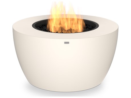 EcoSmart Fire Pod 40 Concrete Bone AB8 40'' Wide Round Fire Pit Bowl with Ethanol Burner Black