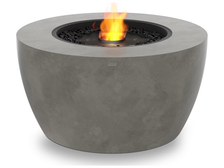 EcoSmart Fire Pod 40 Concrete Natural AB8 40'' Wide Round Fire Pit Bowl with Ethanol Burner Stainless Steel