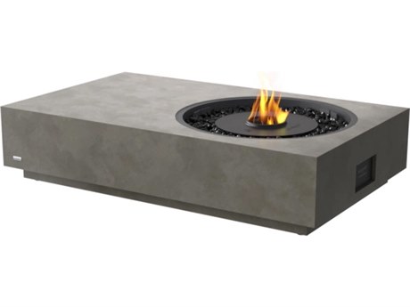 EcoSmart Fire Tequila 50 Concrete Natural 50''W x 30''D Rectangular Fire Pit Table with AB8 Ethanol Black