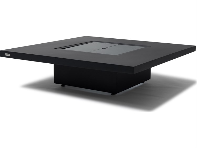 EcoSmart Fire Vertigo Square Outdoor Patio Fire Pit Table with Ethanol Burner Stainless Steel