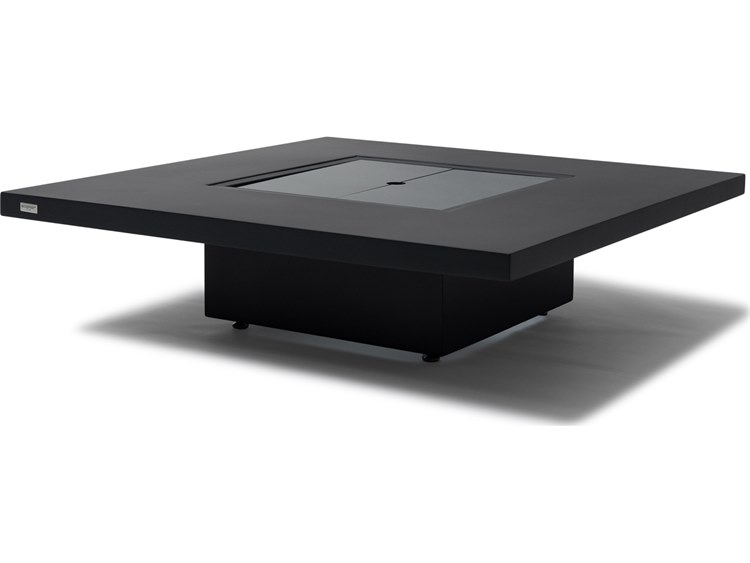 EcoSmart Fire Vertigo 40 Concrete Graphite AB8 40'' Wide Square Fire Pit Table with Ethanol Burner Stainless Steel