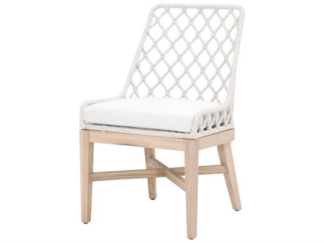 Essentials for Living Outdoor Woven Rope White Speckle Flat Cushion Dining Chair