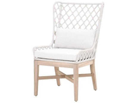 Essentials for Living Outdoor Woven Rope White Speckle Flat Cushion Lounge Chair