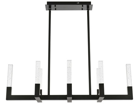 Elegant Lighting Noemi 8-Light Black Linear Island Pendant