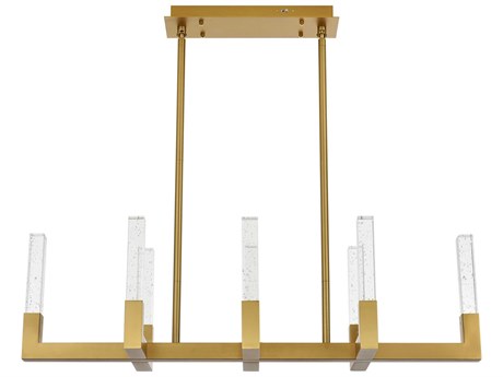 Elegant Lighting Noemi 8-Light Satin Gold Linear Island Pendant
