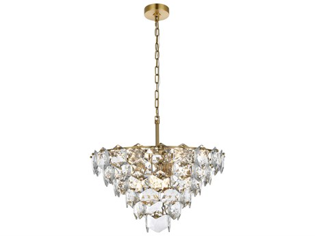 Elegant Lighting Adaline 11-Light Satin Gold Tiered Chandelier