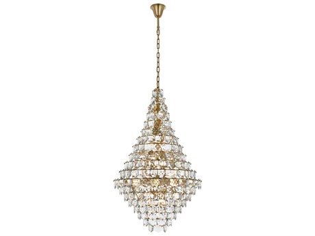 Elegant Lighting Adaline 38-Light Satin Gold Tiered Chandelier