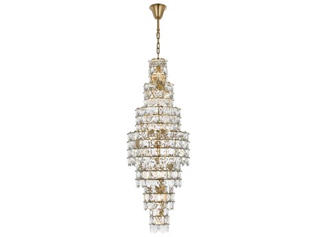 Elegant Lighting Adaline 26-Light Satin Gold Tiered Chandelier