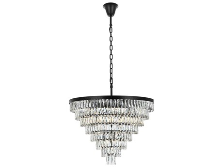 Elegant Lighting Josephine 29-Light Black Tiered Chandelier