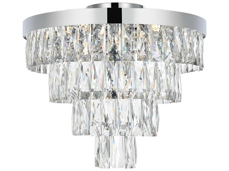 Elegant Lighting Josephine 6-Light Chrome Tiered Flush Mount