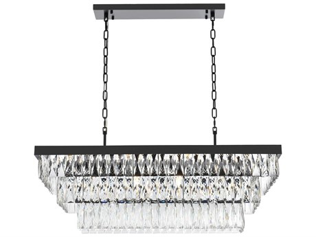 Elegant Lighting Josephine 12-Light Black Tiered Island Pendant