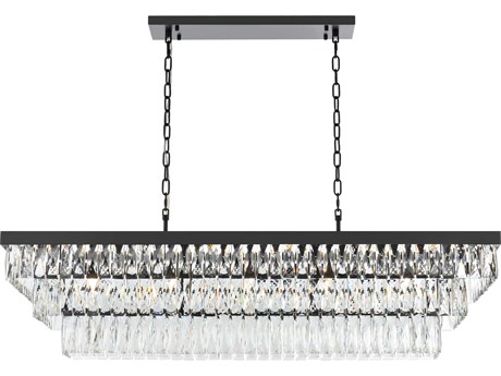 Elegant Lighting Josephine 17-Light Black Tiered Island Pendant