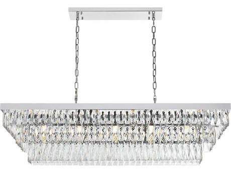 Elegant Lighting Josephine 17-Light Chrome Tiered Island Pendant