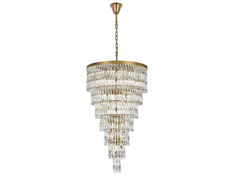 Elegant Lighting Josephine 41-Light Satin Gold Tiered Chandelier