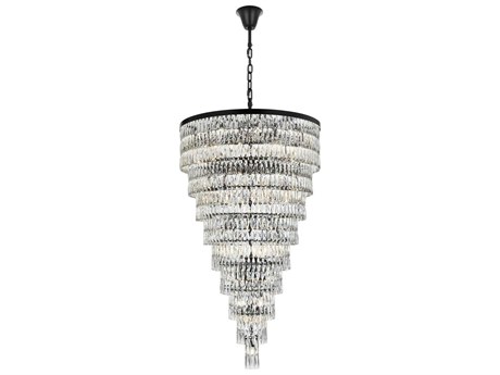 Elegant Lighting Josephine 61-Light Black Tiered Chandelier