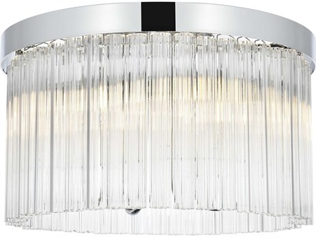Elegant Lighting Harlow 4-Light Chrome Drum Flush Mount
