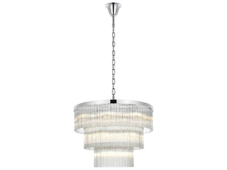 Elegant Lighting Harlow 18-Light Chrome Tiered Chandelier