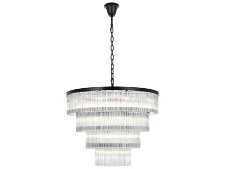 Elegant Lighting Harlow 28-Light Black Tiered Chandelier