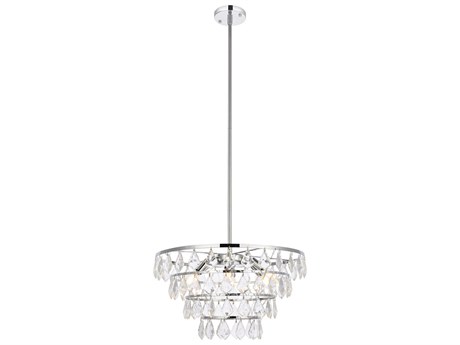 Elegant Lighting Ella 6-Light Chrome Crystal Pendant