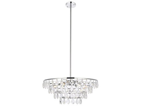 Elegant Lighting Ella 6-Light Chrome Crystal Pendant