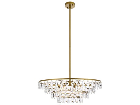 Elegant Lighting Ella 6-Light Brass Crystal Pendant