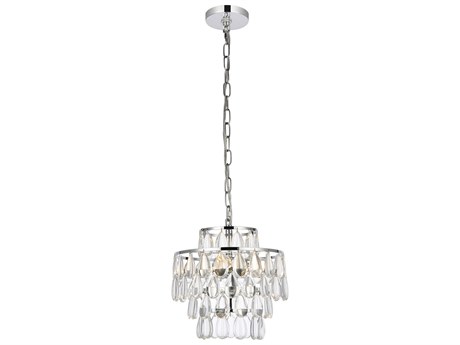 Elegant Lighting Mila 3-Light Chrome Crystal Mini Pendant