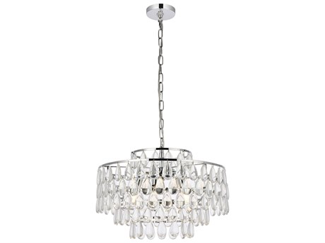 Elegant Lighting Mila 5-Light Chrome Crystal Pendant