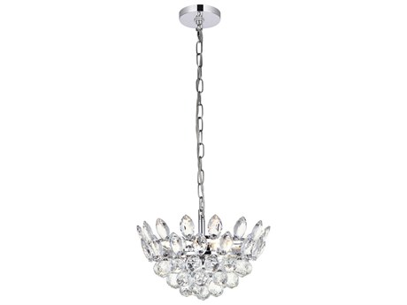 Elegant Lighting Emilia 3-Light Chrome Crystal Pendant