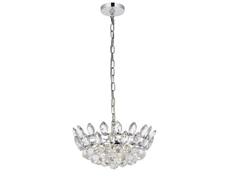Elegant Lighting Emilia 3-Light Chrome Crystal Pendant
