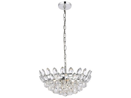 Elegant Lighting Emilia 5-Light Chrome Crystal Pendant