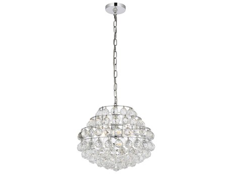 Elegant Lighting Savannah 3-Light Chrome Crystal Pendant